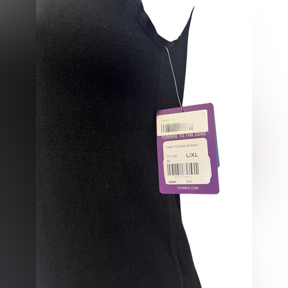 NWT Yummie Shape Seamless Cotton Stretch Full Brief Black Bodysuit - Picture 6 of 9